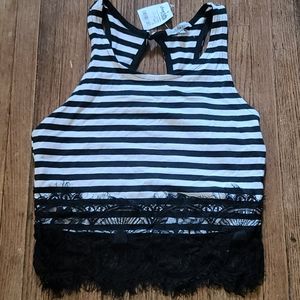 Black stripped cropped top